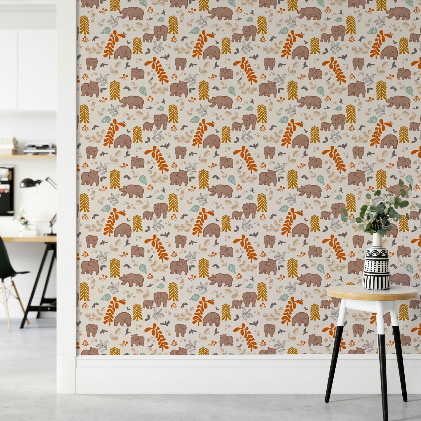 Adorable nursery wallpaper featuring woodland creatures

