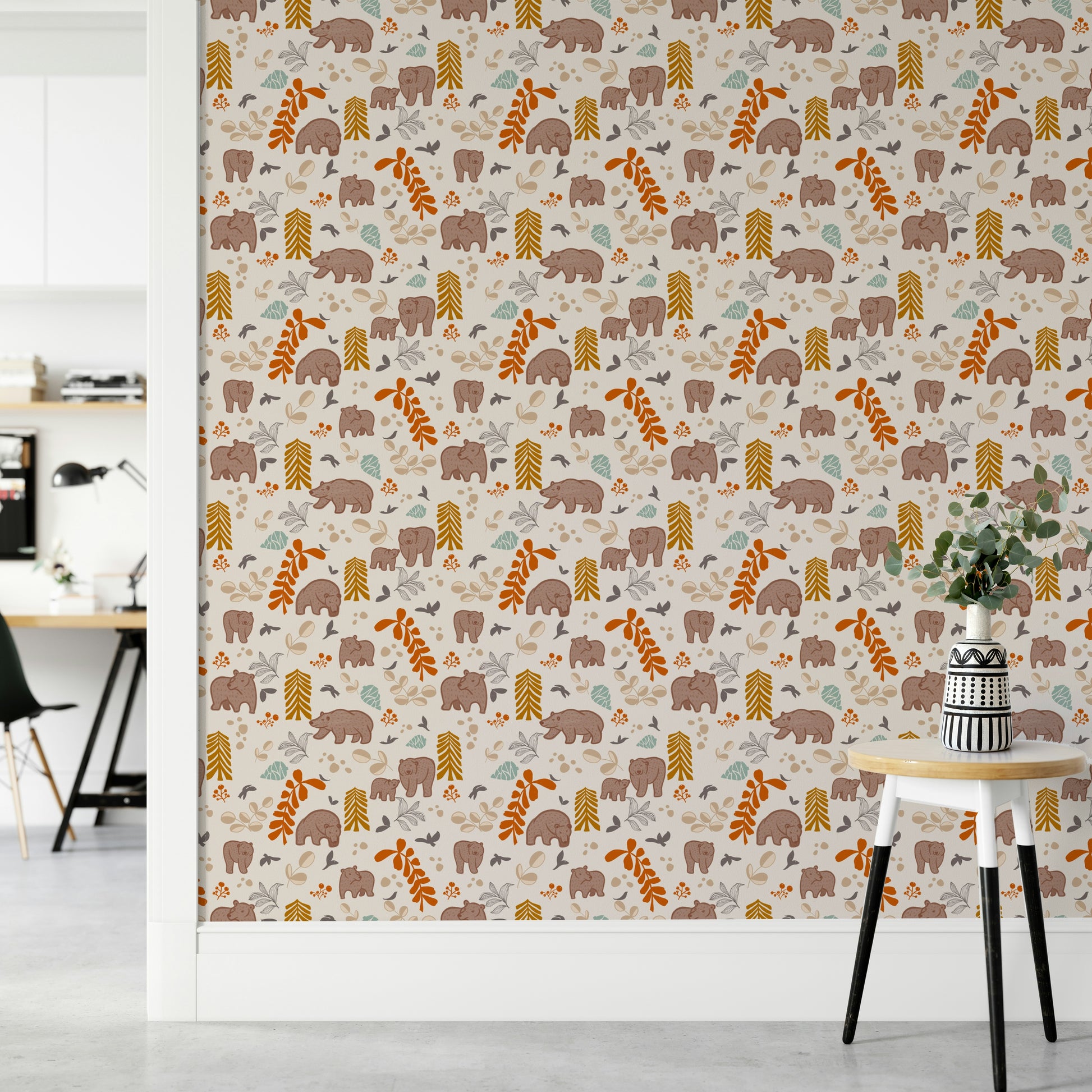 Adorable nursery wallpaper featuring woodland creatures

