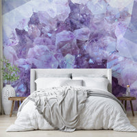 Purple crystal wallpaper for walls

