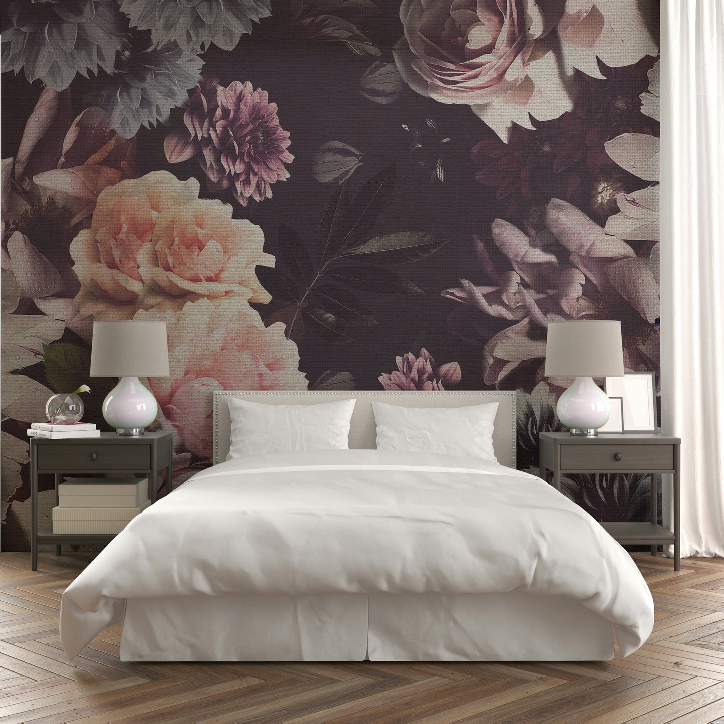 Gentle flower pattern for interiors

