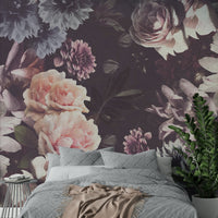 Mural wallpaper with vintage roses

