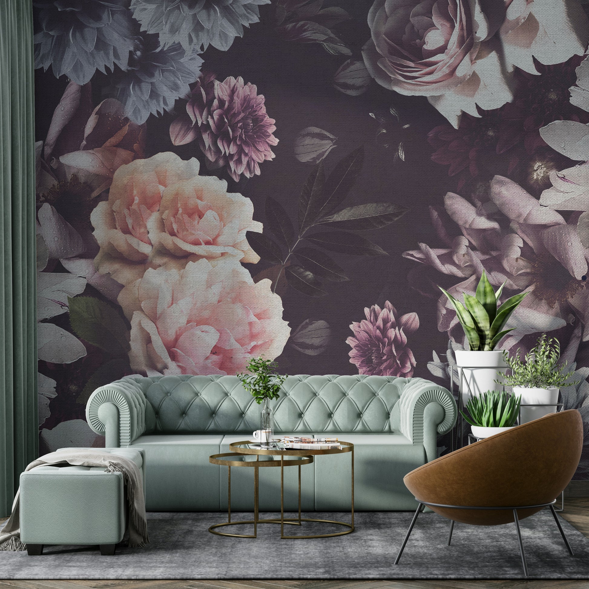 Classic floral mural wallpaper

