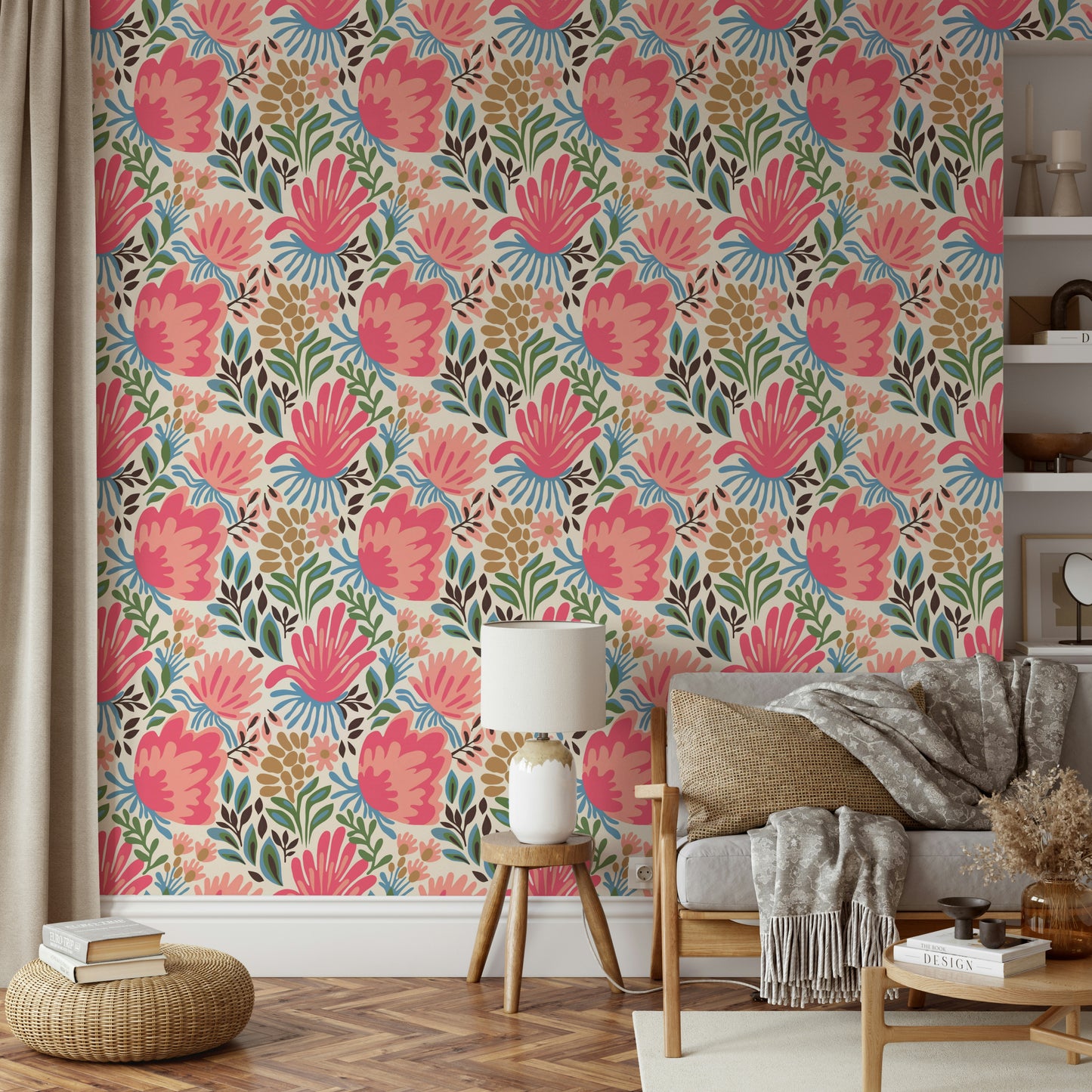Colorful botanical wallpaper for lively interiors

