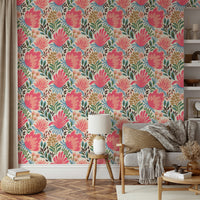 Colorful botanical wallpaper for lively interiors

