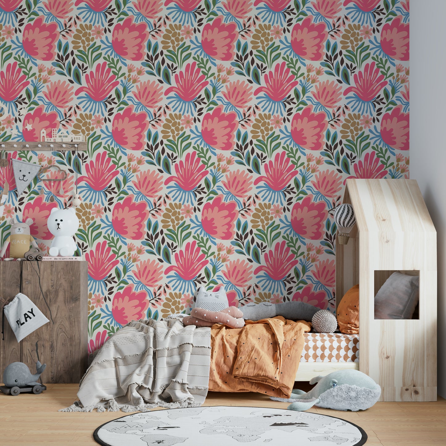 Dramatic floral wallpaper for feature walls

