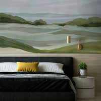 Contemporary green landscape wall mural

