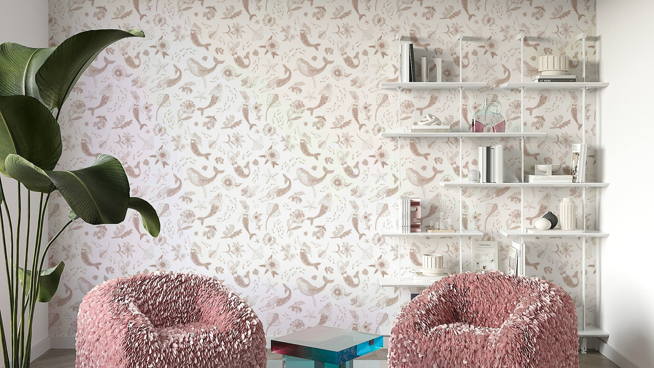 Whimsical sea mural wallpaper for nurseries

