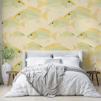 Soft sea life wallpaper mural

