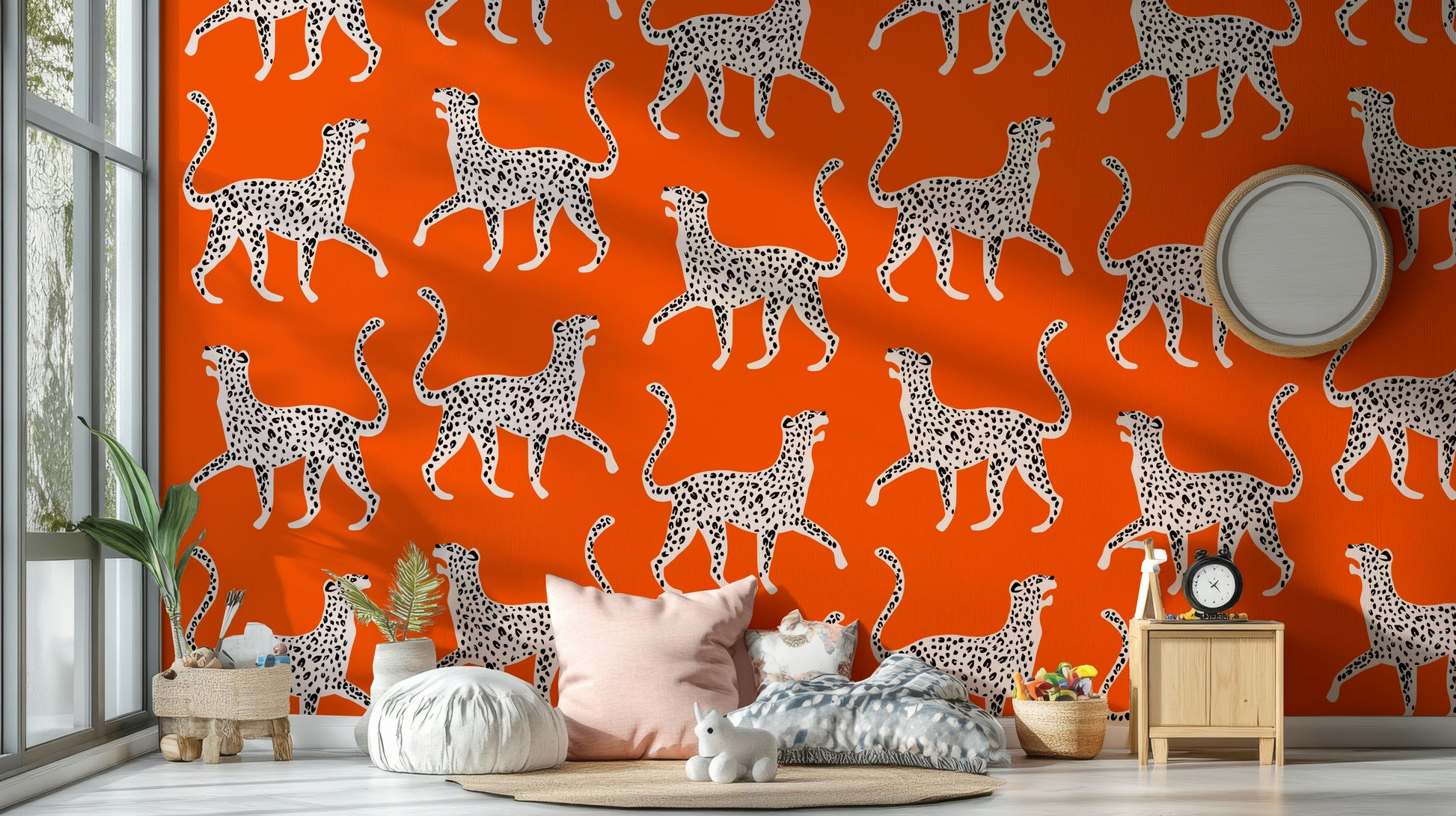 Stylish cheetah pattern wall mural

