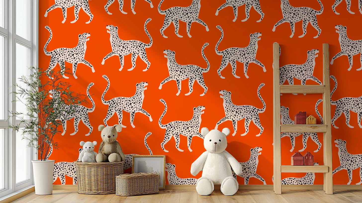 Fashionable cheetah wallpaper for walls

