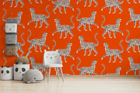 Easy-to-apply animal print wallpaper

