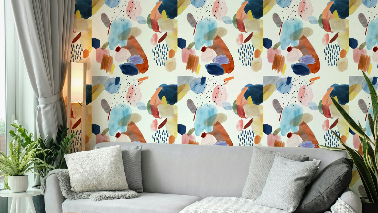 Wallpaper for walls with mineral design

