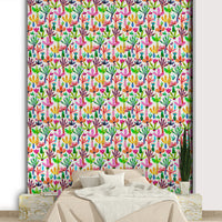 Kids wallpaper with palm leaf mural

