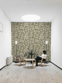 Soft leaf print wallpaper for walls

