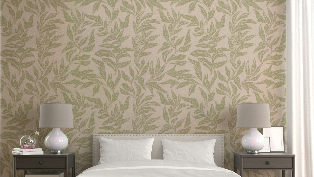Easy-to-apply sage wall design

