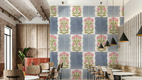 Blush & Blue Stripes wall mural

