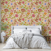 Mural wallpaper with garden feel


