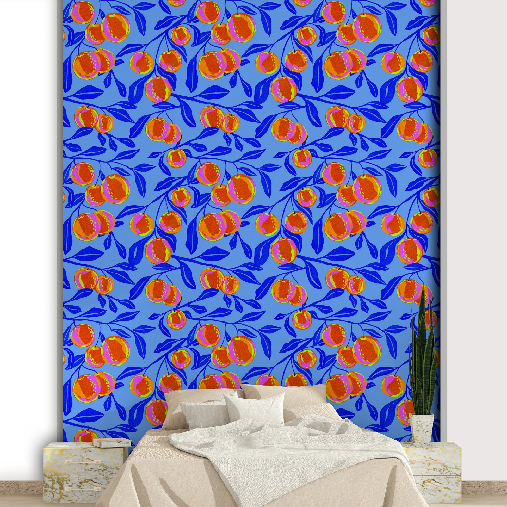 Fresh citrus wallpaper design

