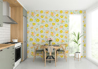 Mural wallpaper with yellow flowers

