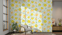 Cheerful floral mural wallpaper

