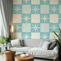 Minimalist mid century starburst wallpaper

