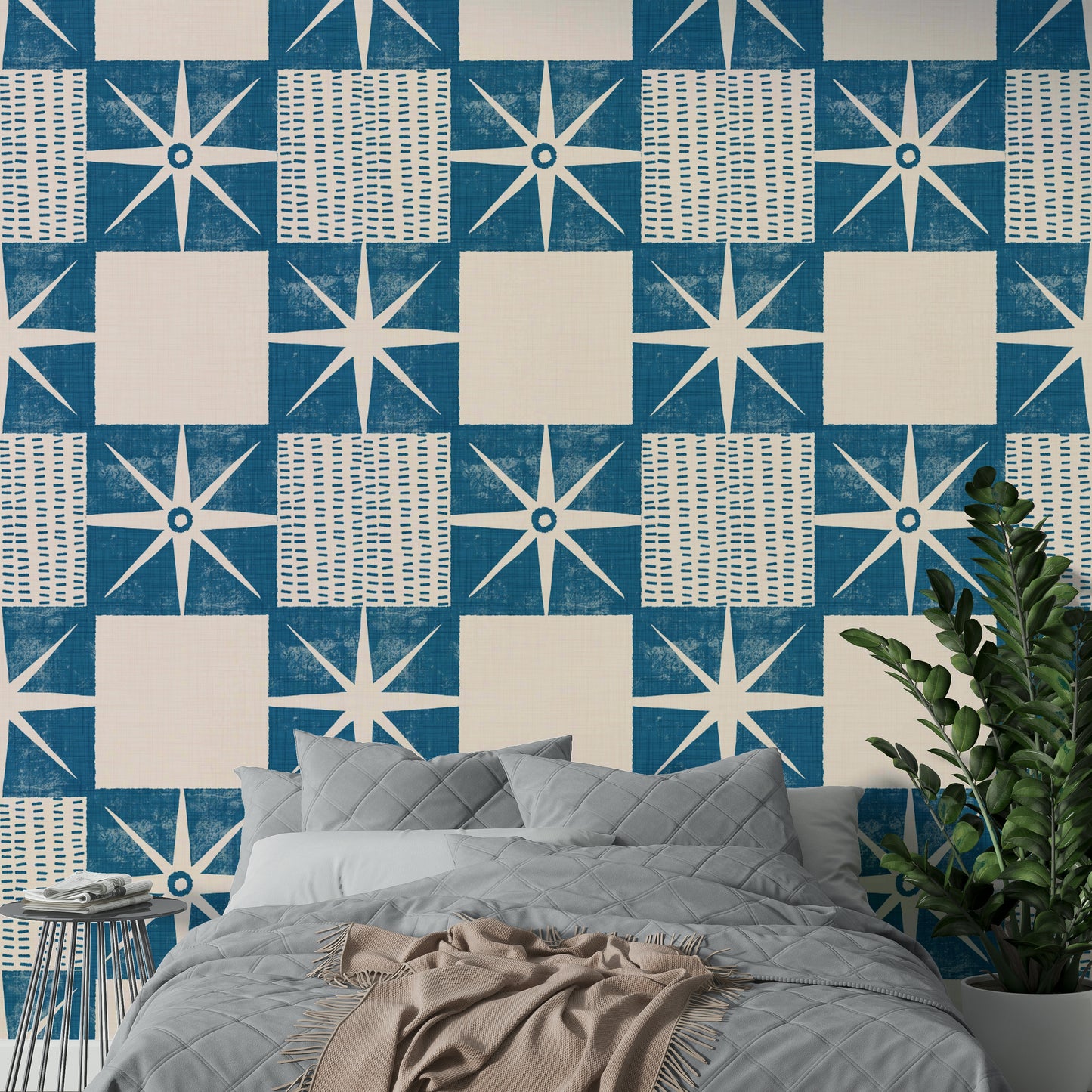 Minimalist mid century starburst wallpaper

