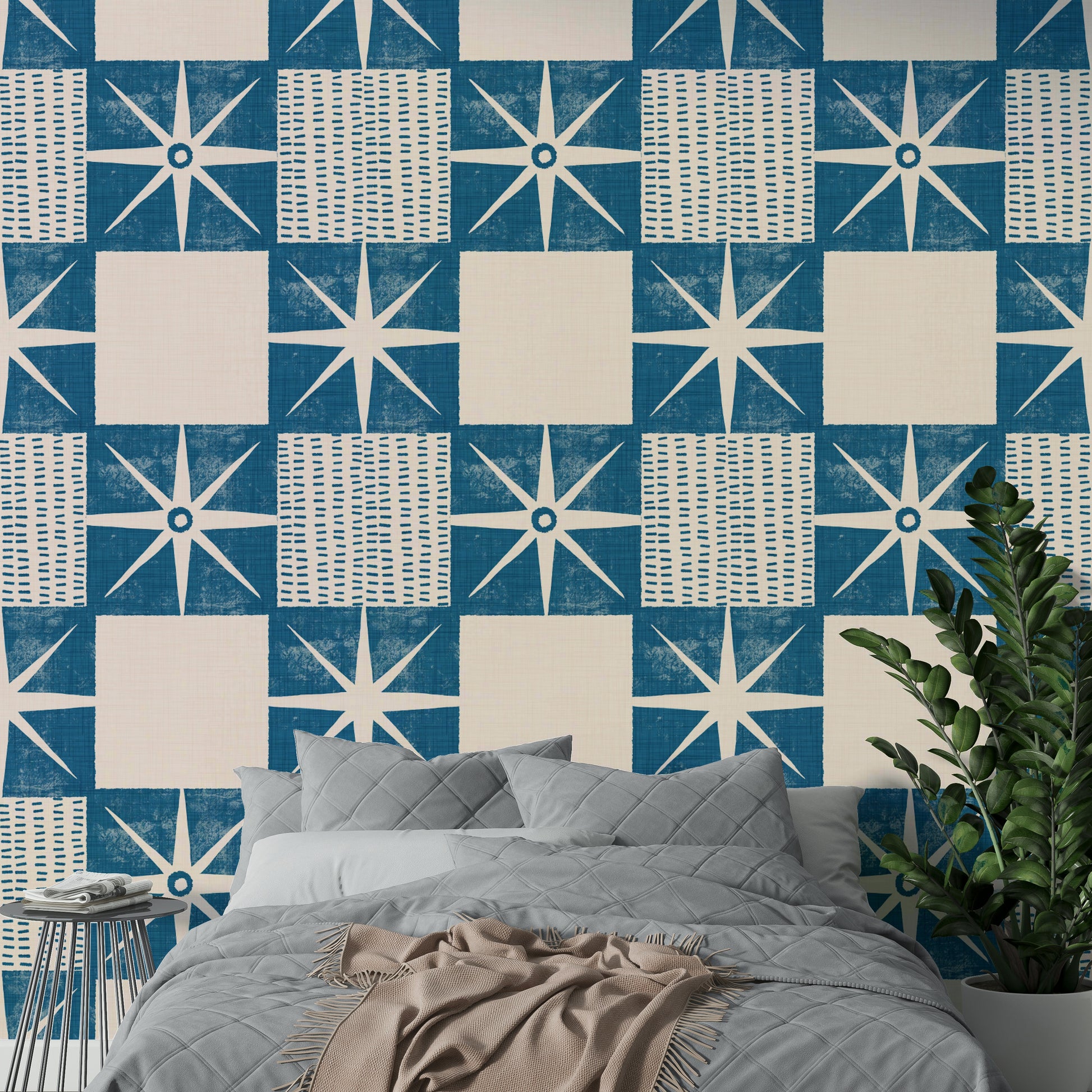 Minimalist mid century starburst wallpaper

