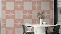 Retro starburst wallpaper pink color

