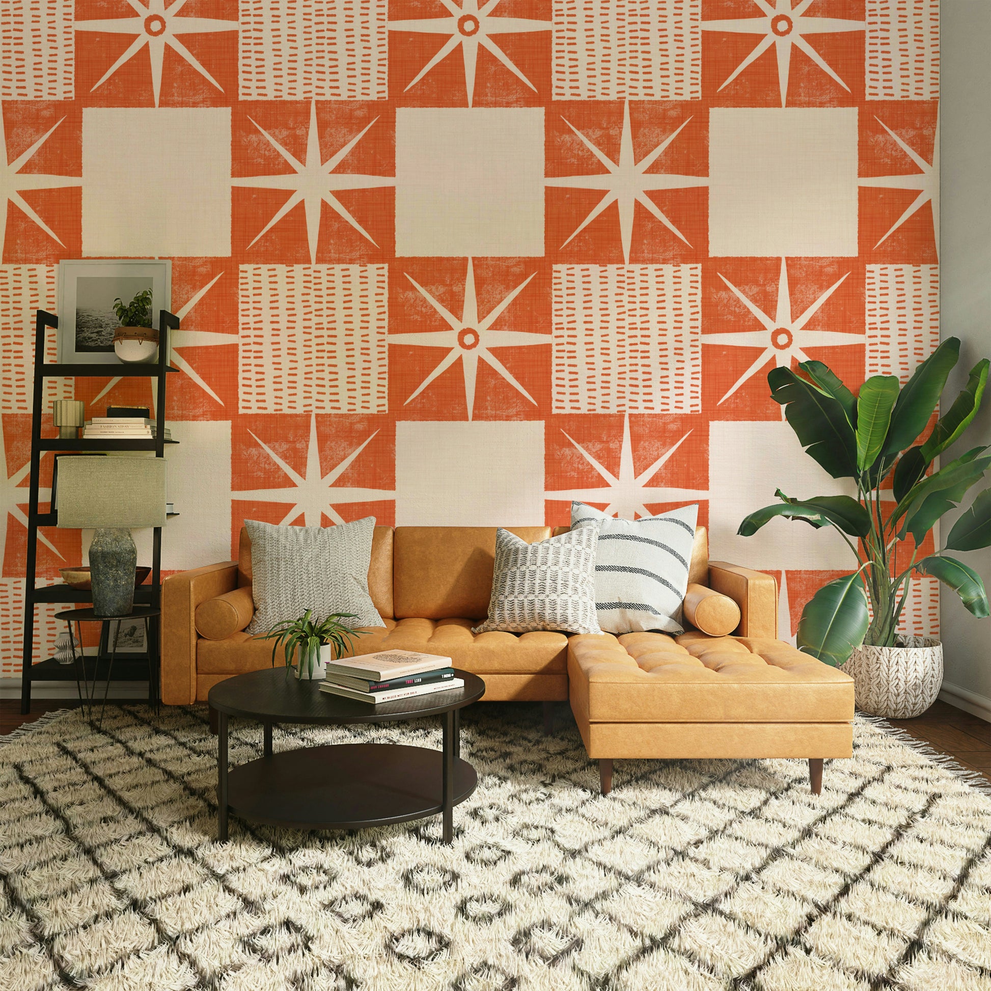 Mid century modern starburst wallpaper

