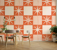 Minimalist quilt block wallpaper design


