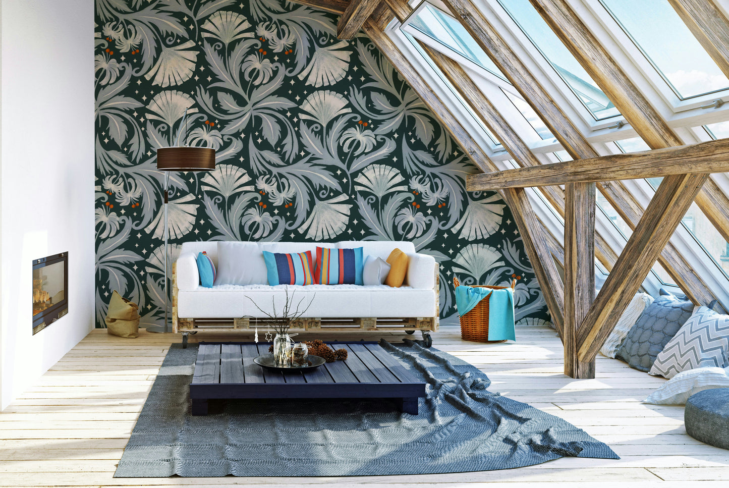Heritage revival botanical wallpaper

