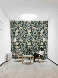 Vintage botanica forest noir wallpaper

