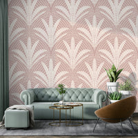 Palm radiance wallpaper in mauve tone

