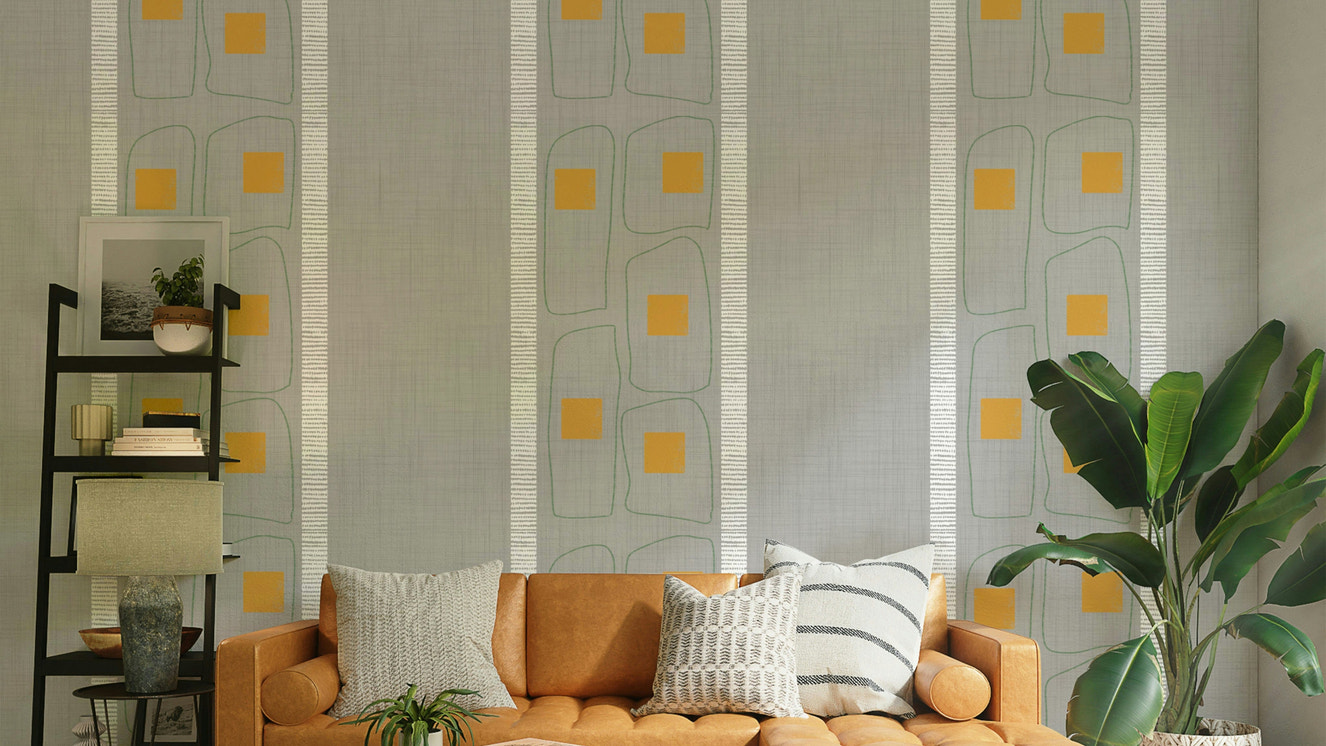 Japandi soft frame lines wallpaper design


