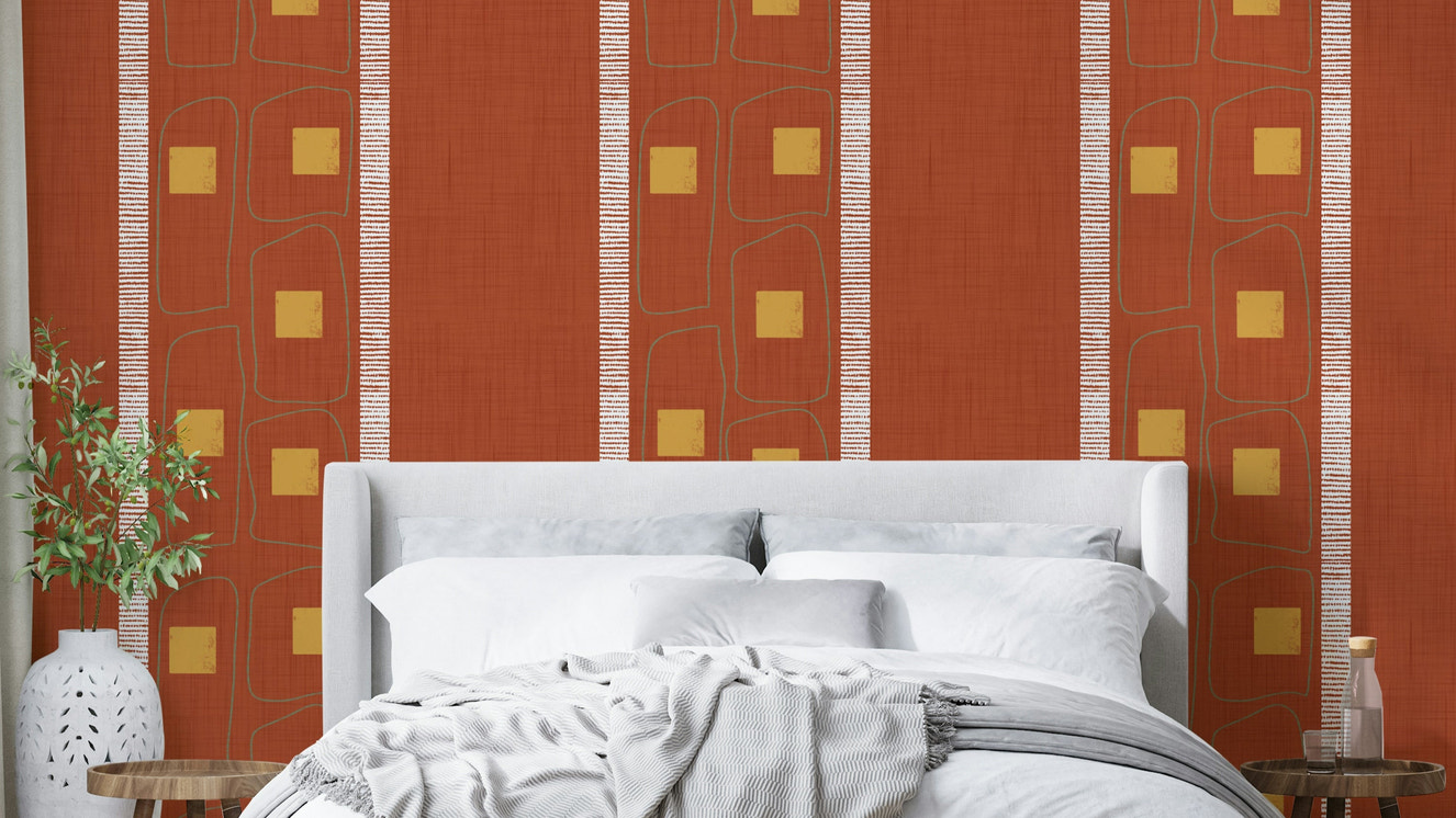 Deco tulip bloom Japandi terracotta design

