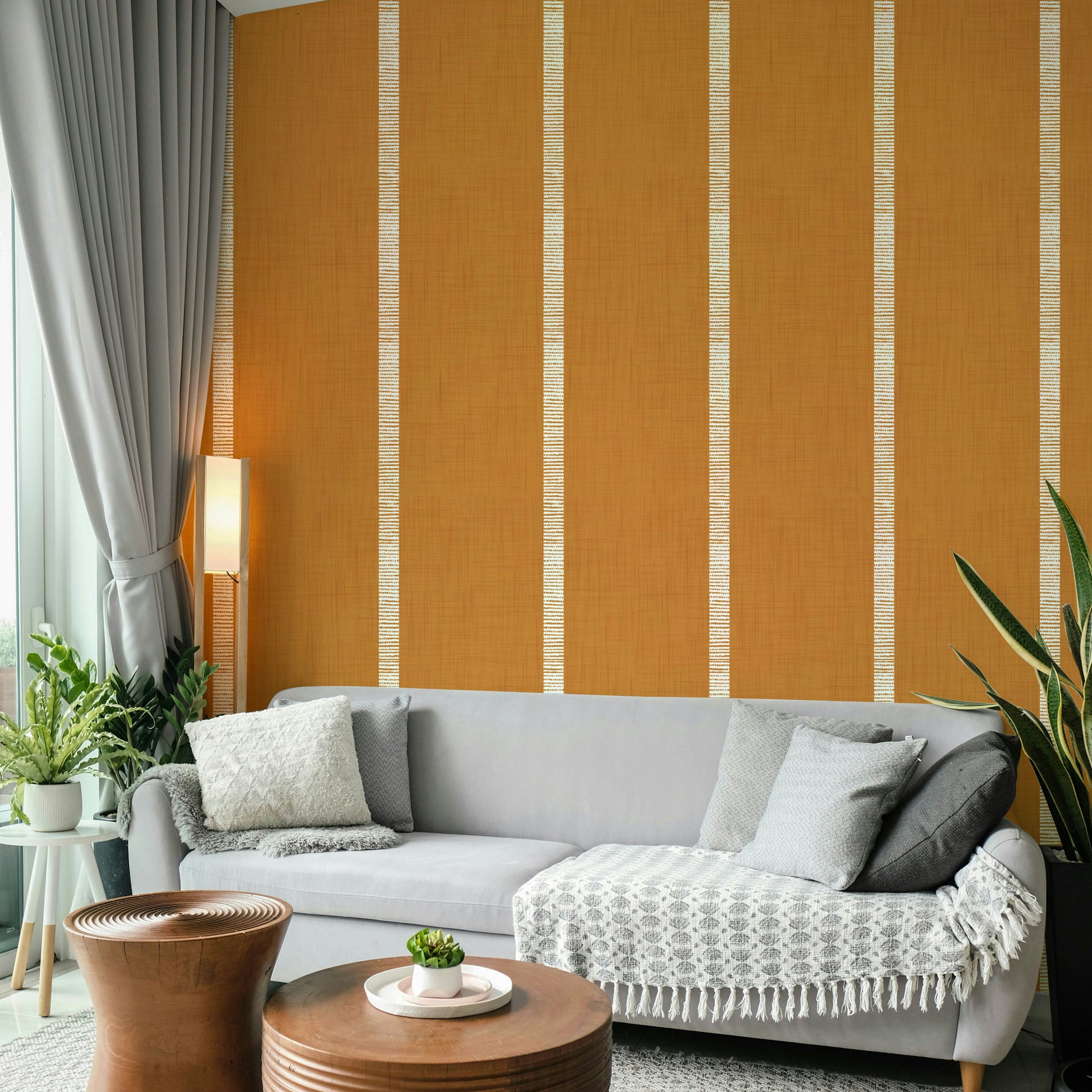 Modern boho wallpaper caramel brown tone

