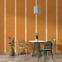 Caramel brown striped boho wallpaper

