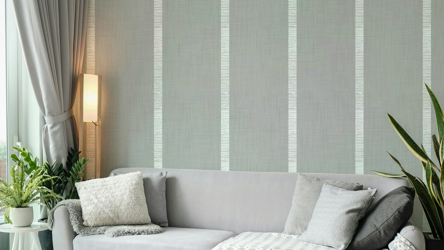 Serenity soft grey stripe wallpaper

