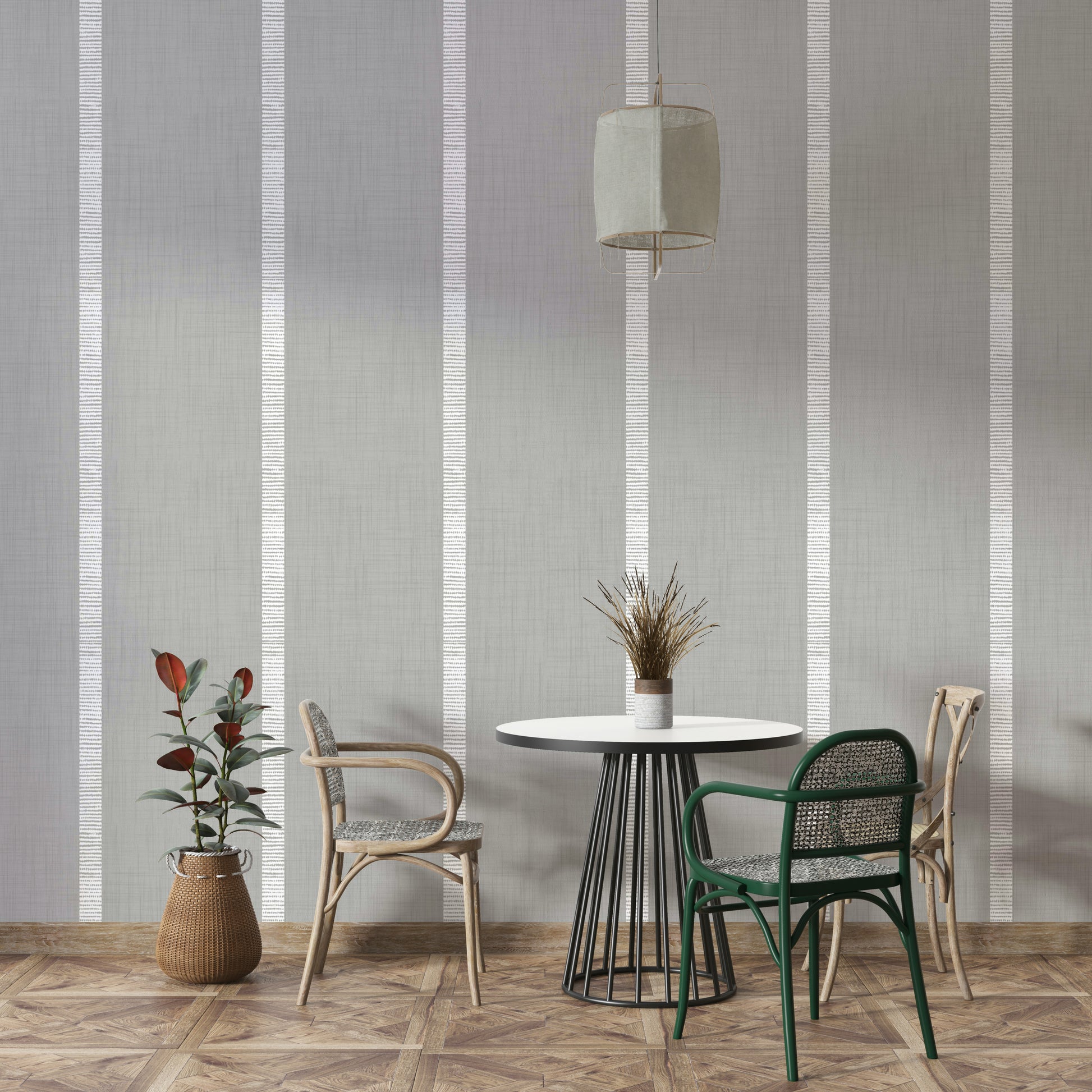 Modern boho wallpaper soft grey tone

