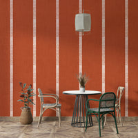 Terracotta striped wallpaper design


