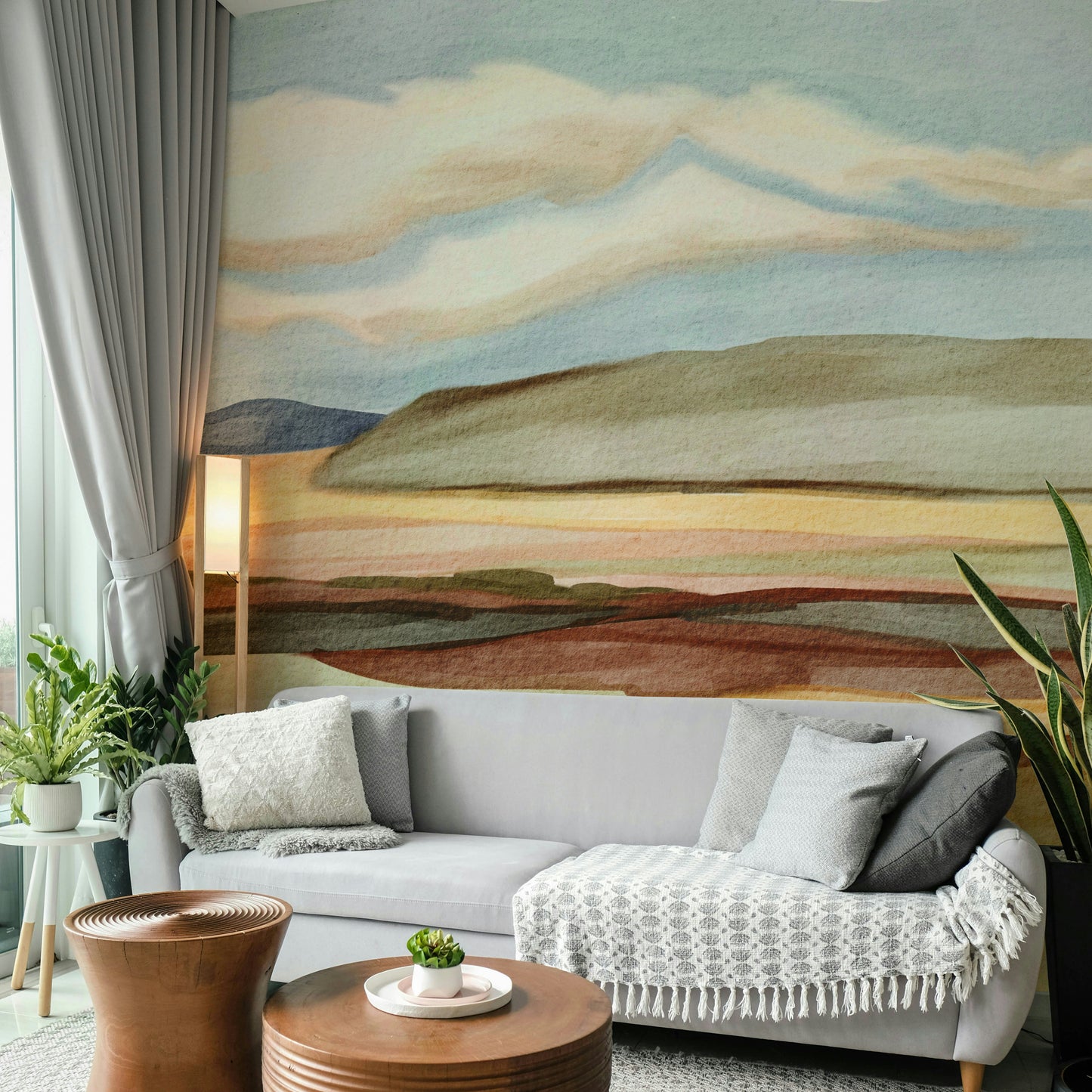 Warm sandy tones mural wallpaper

