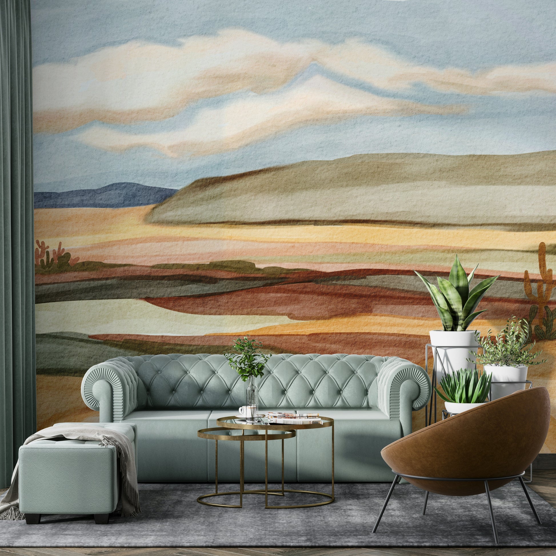 Wall mural featuring gentle sand dunes

