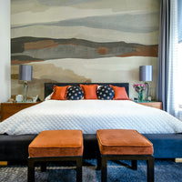 Layered mountain silhouette wallpaper for walls

