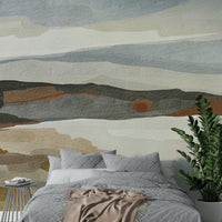 Wall mural featuring modern mountain design

