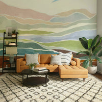 Easy-install tranquil watercolor hills wall mural

