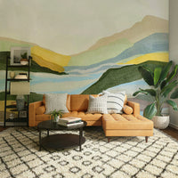 Warm amber tones hills mural wallpaper

