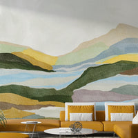 Easy-install golden hour hills wall mural

