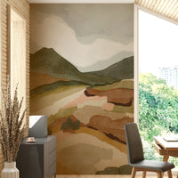 Cool blue and gray mountain mural wallpaper

