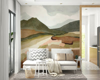 Wall mural featuring contemporary mountain design

