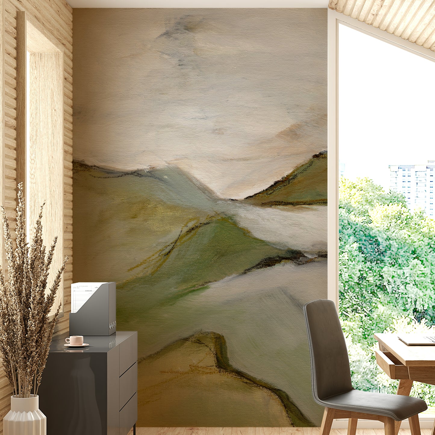 Soft hills and sky wallpaper for walls

